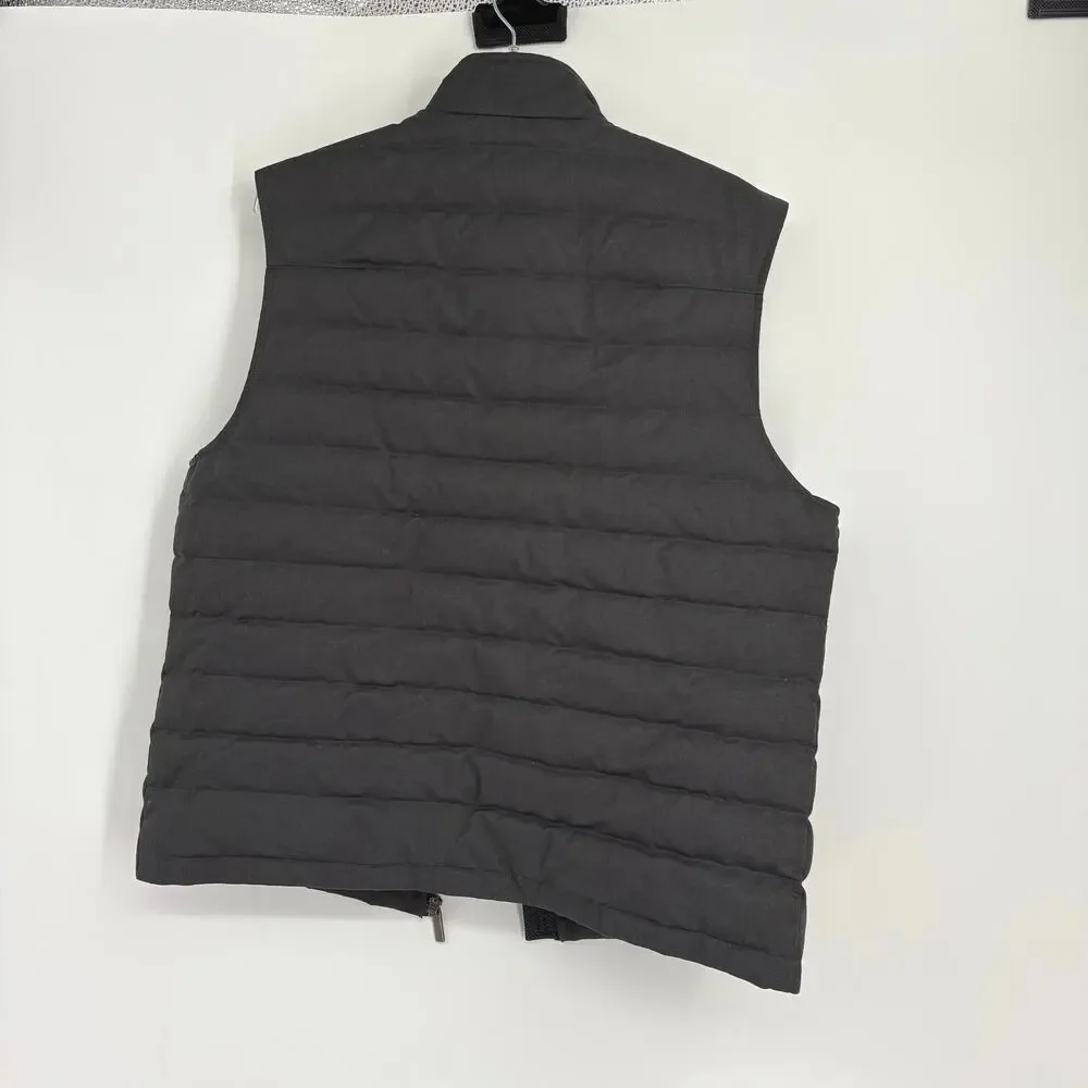 TED BAKER London Charcoal Gray Dylan‎ Trim Fit Quilted Down Sleeveless Vest 5 XL